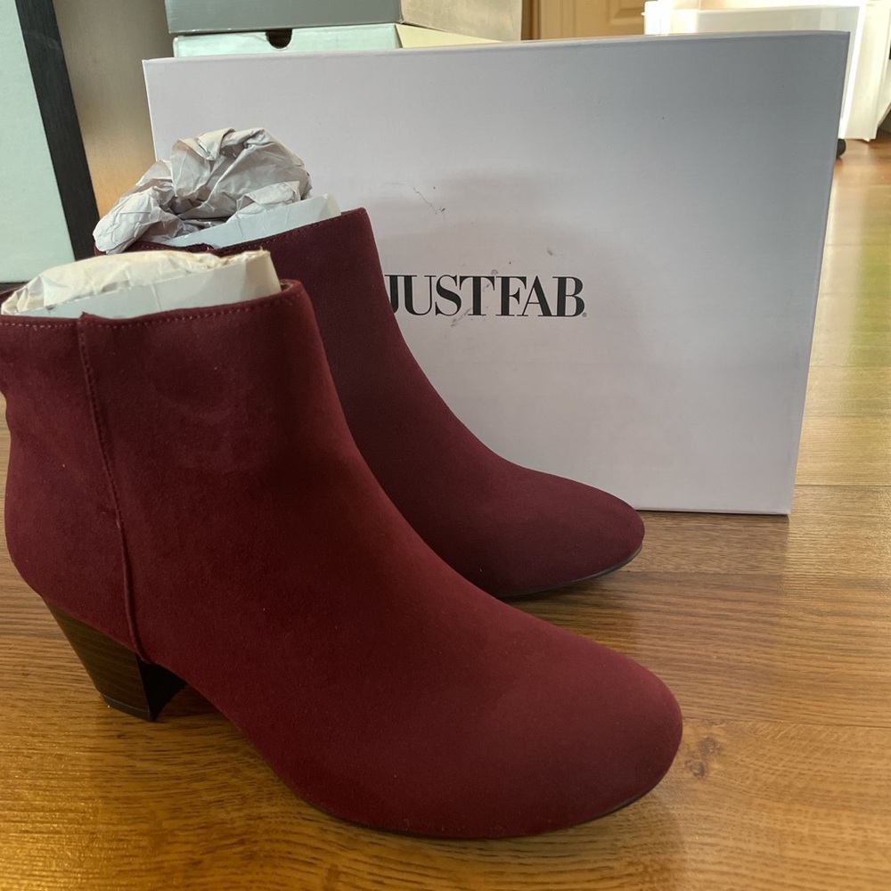 Just fab burgundy ankle booties